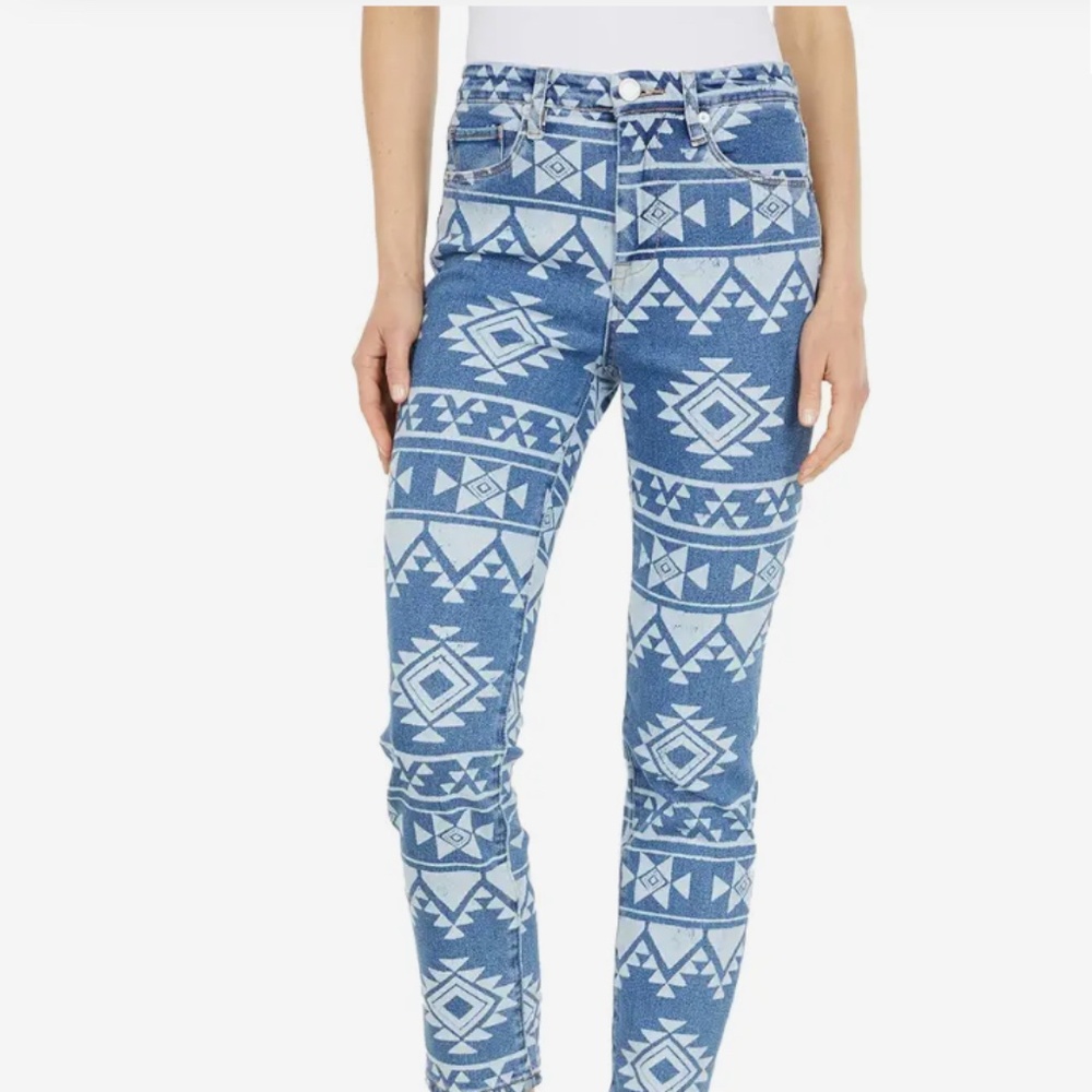 BLAnk NYC Geometric Aztec Discharge Madison Crop in The High Road 27 skinny